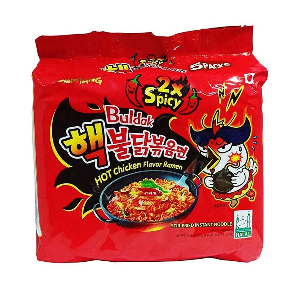 Samyang Hot Chicken Ramen 2x Spicy Buldak Noodles Pack Of 5 – Glamshow