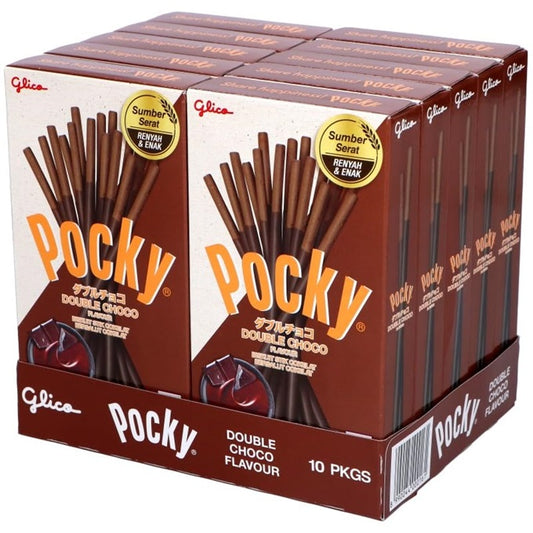 Pocky Double Choco Flavour Biscuit Sticks (Pack Of 10)