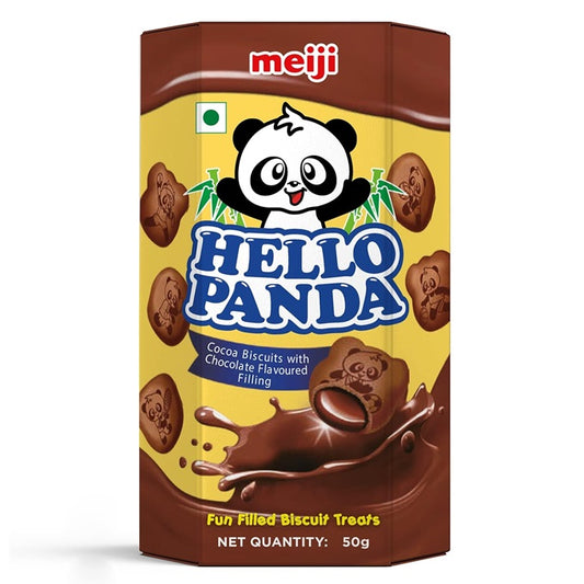 Meiji Hello Panda Biscuits Double Chocolate Flavoured Filling 50gm