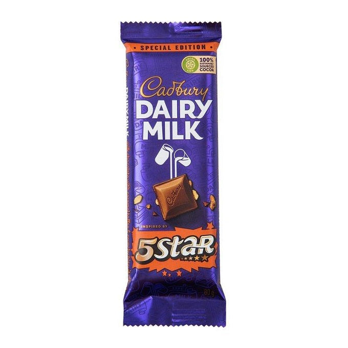 Cadbury Dairy Milk 5Star Milk Chocolate Slab 80 g