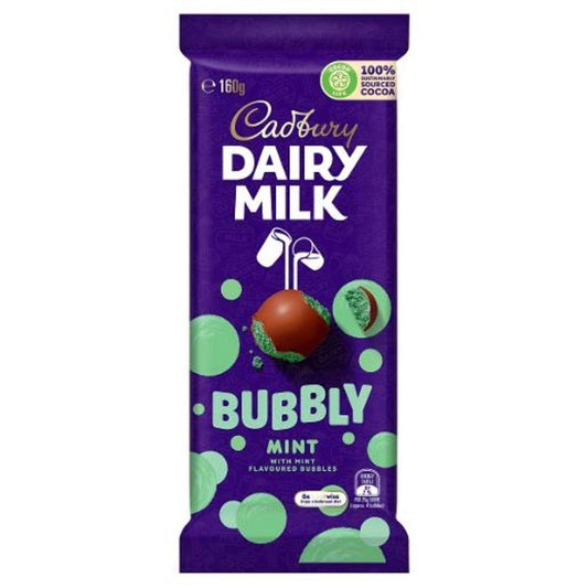 Cadbury Dairy Milk Bubbly Mint Chocolate 160g