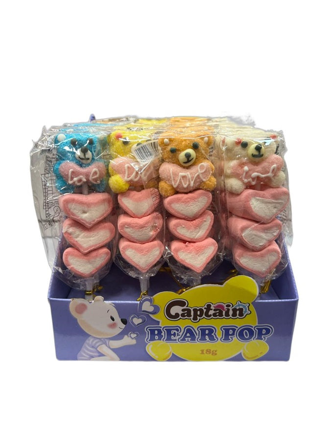 Captain Marshmallow Bear Pop 18gm (24 Pcs)