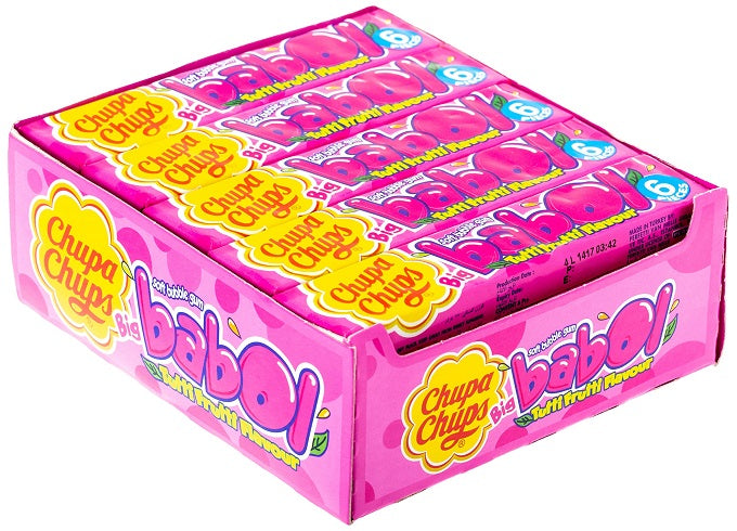 Chupa Chups Big Babol Tutti Frutti Flavour Bubble Gum 6 Pieces (Pack of 20)