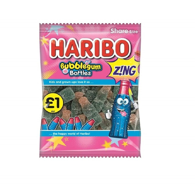 Haribo Bubblegum Bottles Zing Bag 176g