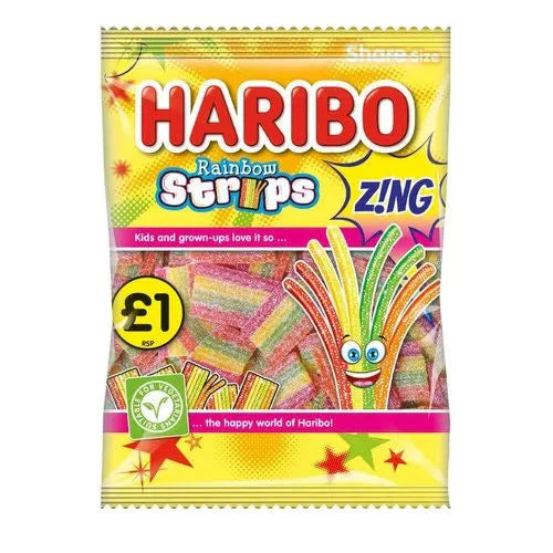 Haribo Rainbow Strips Zing Candy 130gm