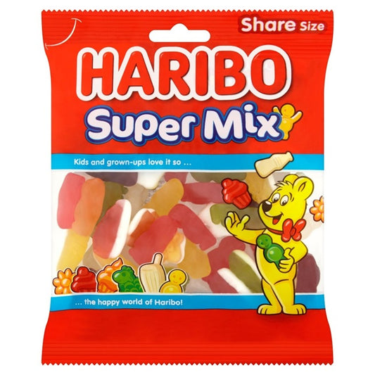 Haribo Supermix Fruit and Milk Flavour Gummy Candies 154gm