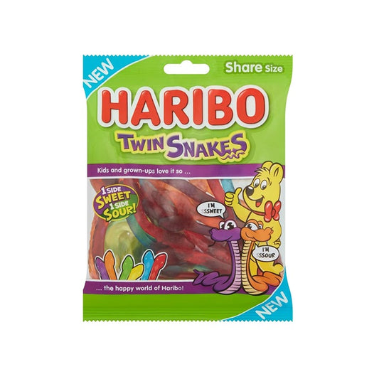 Haribo Twin Snakes Gummy Candy Bag 154gm