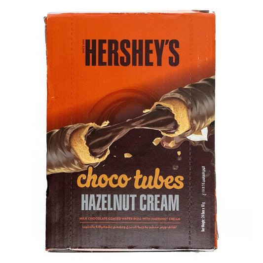 Hershey's Choco Tubes Hazelnut Cream Milk Chocolate 24 Pieces × 18 g