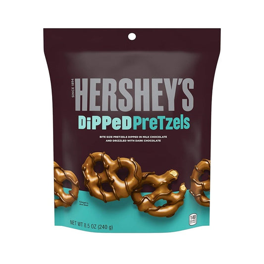 Hershey's Dipped Pretzels Milk & Dark Chocolate 240g (USA Imported)