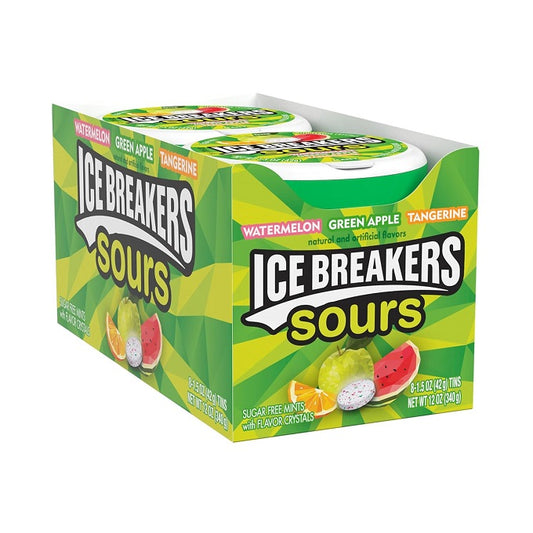 Ice Breakers Sours Sugarfree Mints, 42g (8 Pack)