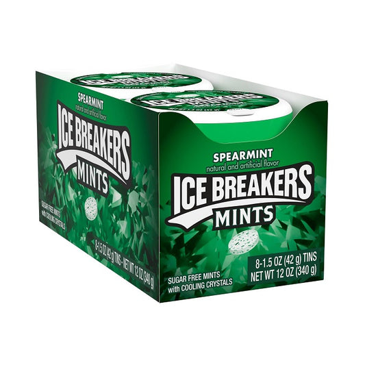 Ice Breakers Spearmint Sugar Free Mints, 42g (8 Pack)