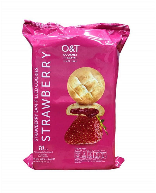 O&T Strawberry Jam Filled Cookies 120gm