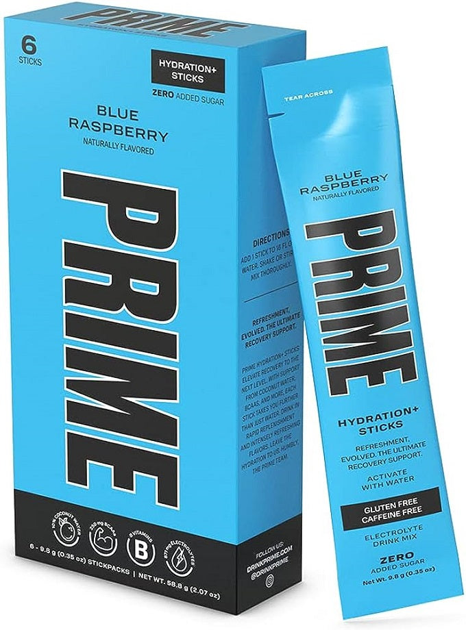 Prime Hydration Sticks Drink Blue Raspberry Zero Added Sugar 57.6gm