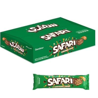 Safari Caramel Crunch Chocolate Bars 32g (12P)