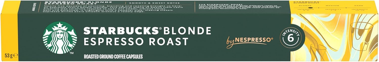 Starbucks By Nespresso Decaf Blonde Espresso Roast Coffee Pods 10 Caps ...