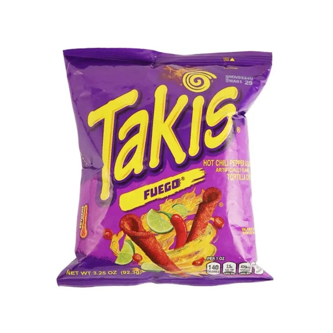 Takis Fuego Hot Chili Pepper & Lime Tortilla Chips 92.3g