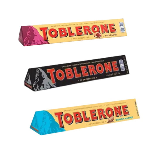 Toblerone Chocolate Combo Pack  (Crunchy Almonds , Dark, Fruit N Nut)Pack of 3