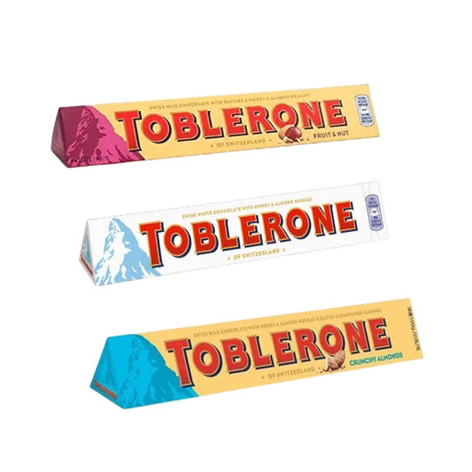 Toblerone Chocolate Combo Pack  (Crunchy Almonds , White, Fruit N Nut) Pack of 3