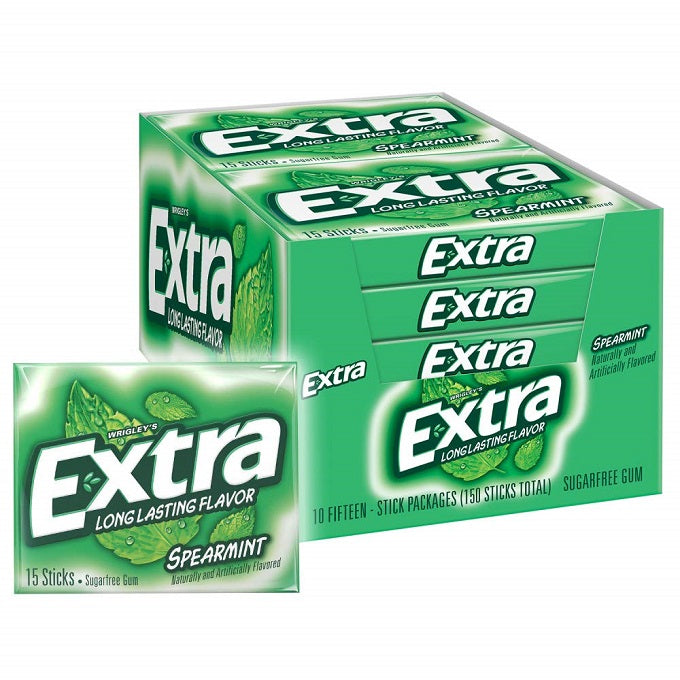 Wrigley's Extra Spearmint 15-Sticks (10 Pack)