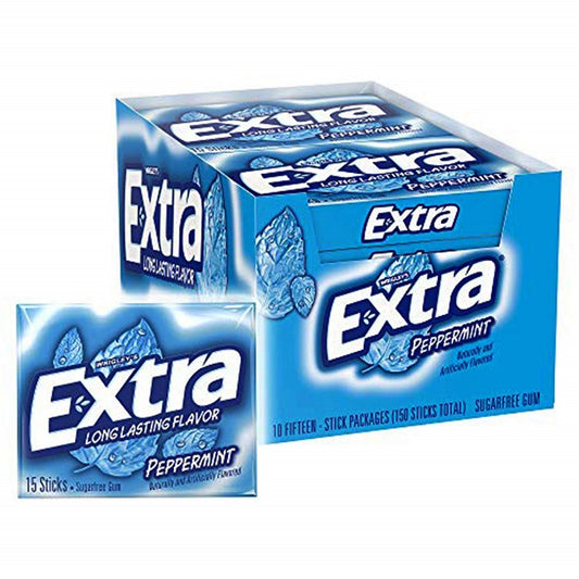 Wrigley's Extra Peppermint 15-Sticks (10 Pack)