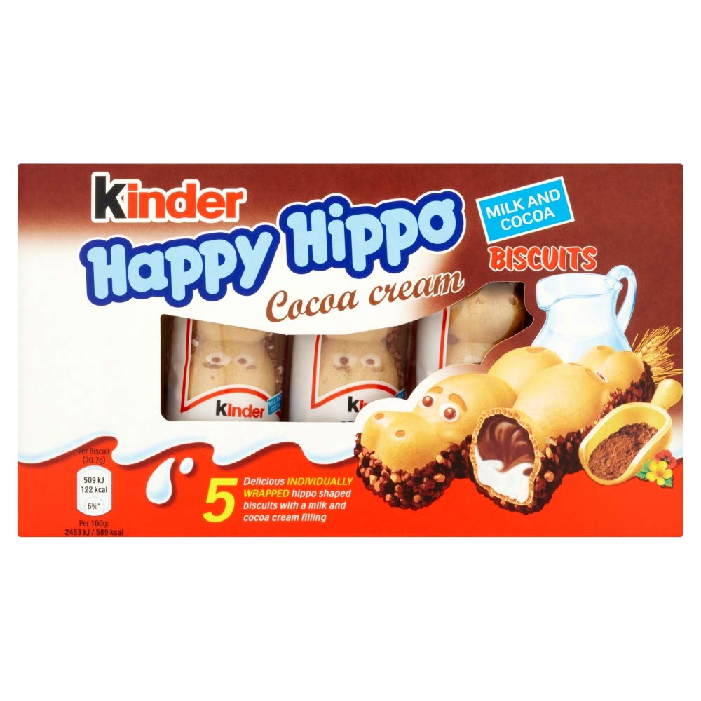 Kinder Happy Hippo Milk & Cocoa Cream 5 Biscuits 103g