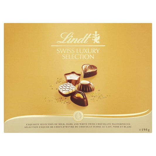 Lindt Swiss Luxury Finest Selection of Dark, Milk and White Chocolate Pralines 195g