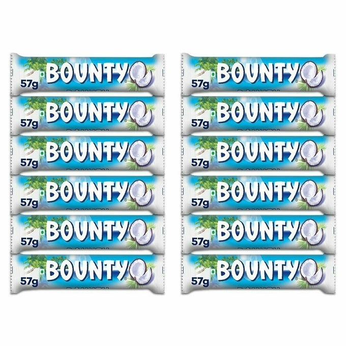 Bounty Chocolate Bar 57g -Pack of 12