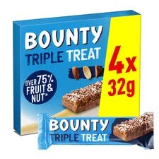 Bounty Triple Treat Fruit & Nut Chocolate 4 Bars