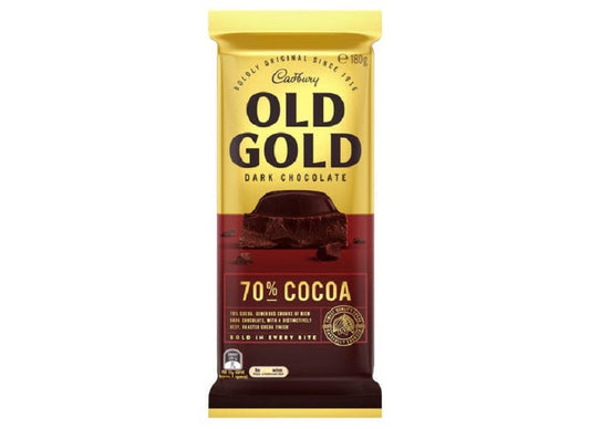 Cadbury Old Gold Dark Chocolate 70% Cocoa 180g Imported