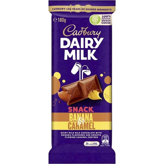 Cadbury Dairy Milk Snack Banana & Caramel 180gm