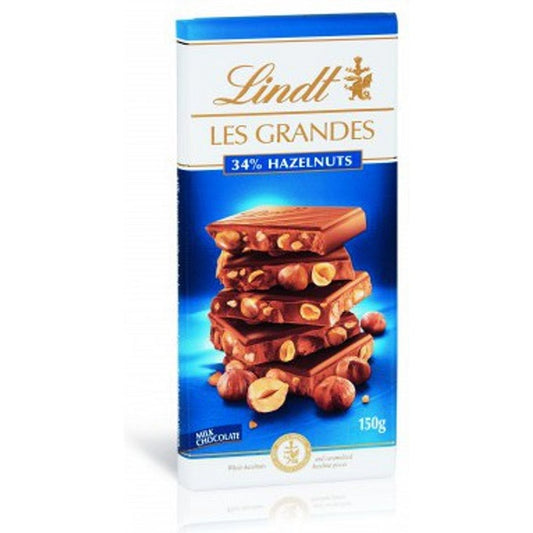 Lindt Les Grandes 34% Hazelnuts Milk Chocolate 150g