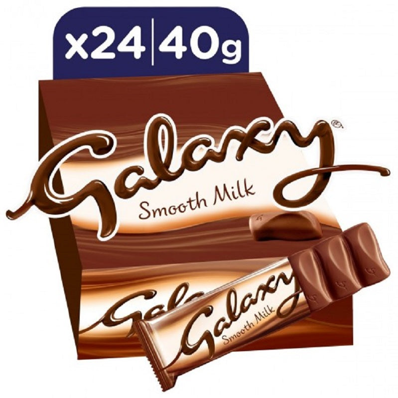 Galaxy Smooth Milk Chocolate Bar 40g (Pack of 24) imported