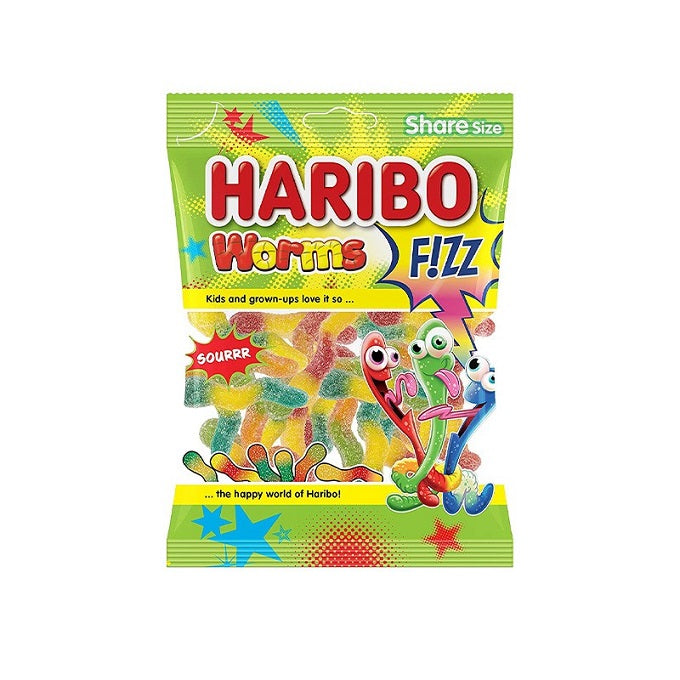 Haribo Worms Fizz Sour Fruit Jelly Candy 70g