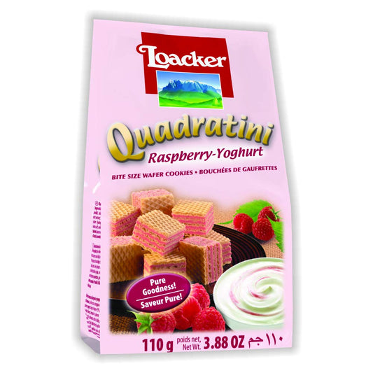 Loacker Quadratini Raspberry Yoghurt Wafer Cookies 110g