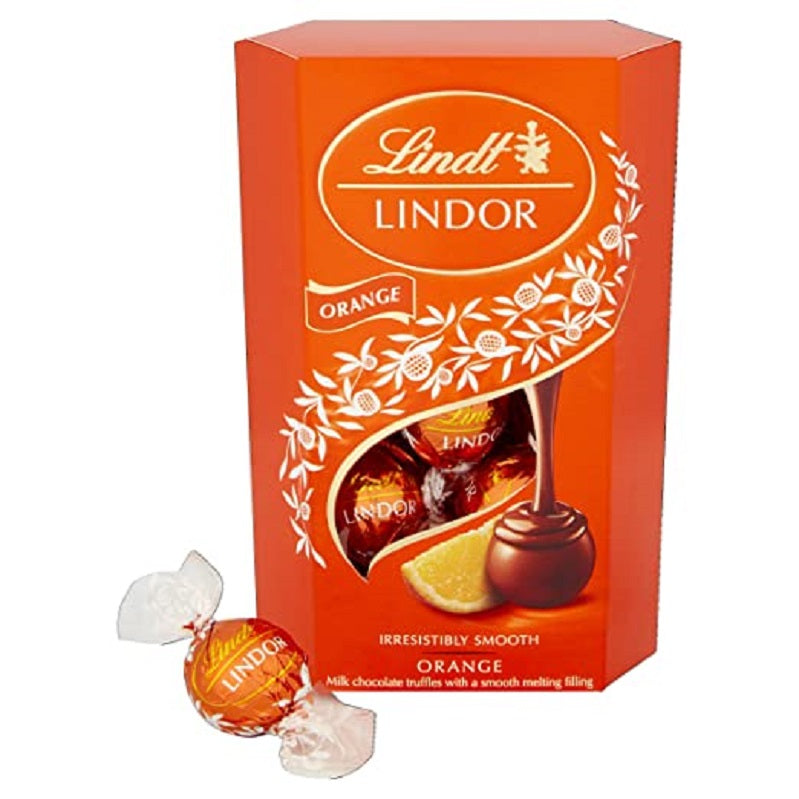 Lindt Lindor Orange Milk Chocolate Truffles (200g) Imported