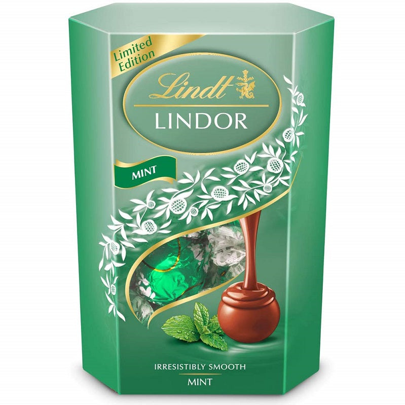 Lindt Lindor Mint in Milk Chocolate Truffle Box 200g Imported