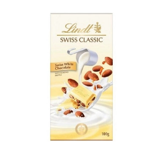 Lindt Swiss Classic White Chocolate With Whole Almonds 100g