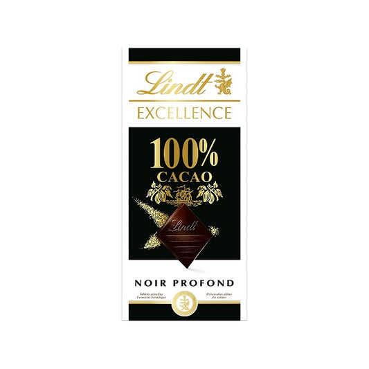 Lindt Excellence 100% Cocoa Dark Chocolate Bar 50gm