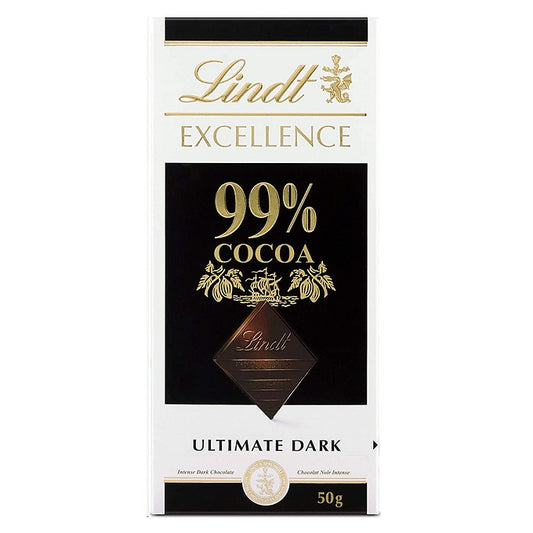 Lindt Excellence 99% Cocoa Dark Chocolate Bar 50gm