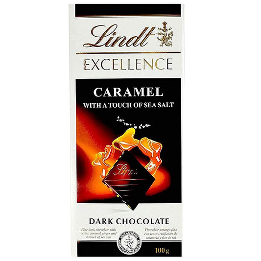 Lindt Excellence Caramel with Sea Salt Touch Dark Chocolate 100gm