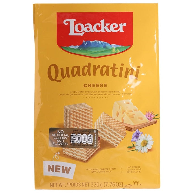 Loacker Quadratini Cheese Wafer Cookies 220g Imported