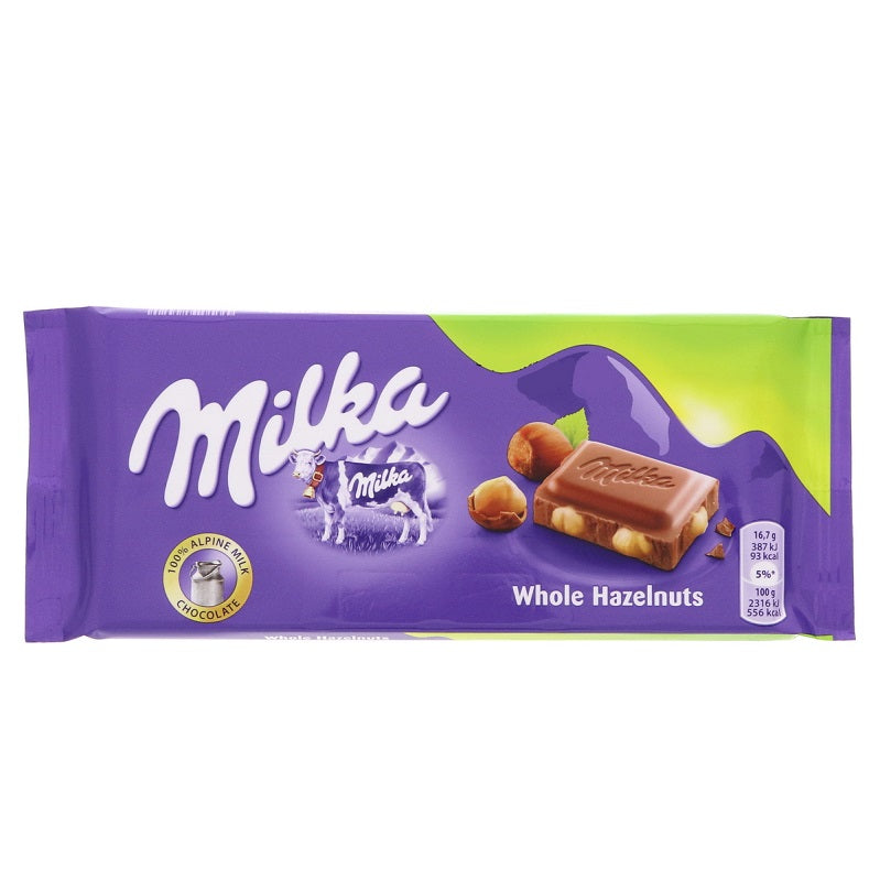 Milka Whole Hazelnut Chocolate 100g Imported