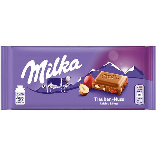 Milka Raisins & Nut Chocolate 100g Imported