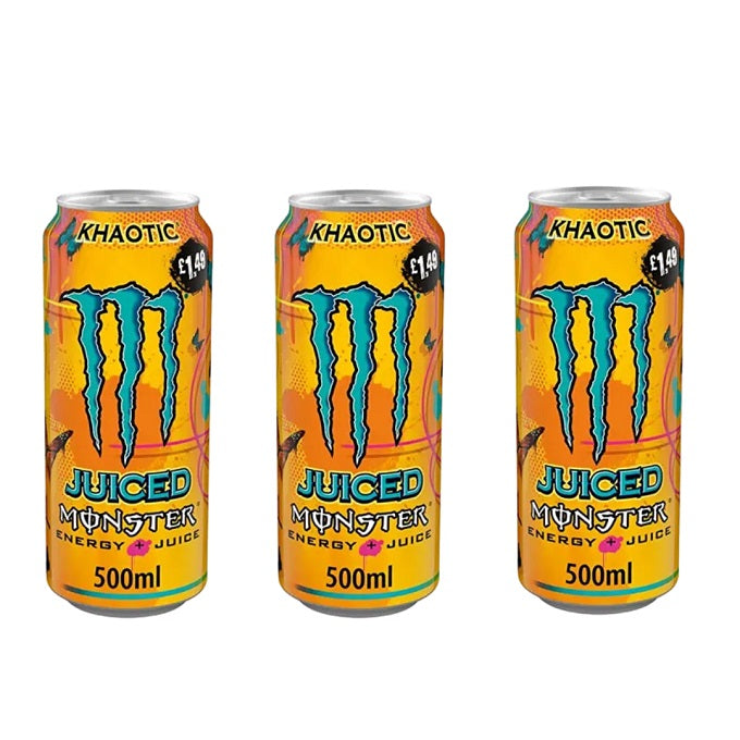 Monster Khaotic Energy Drink 500ml (Pack of 3)