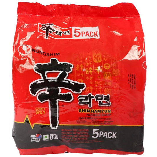 Nongshim Shin Ramyun Instant Noodles 120gm Pack of 5