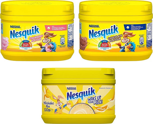 Nestle Nesquik Combo Pack, Chocolate, Banana and Strawberry Flavour (300g Each)