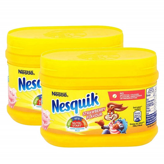 Nestle Nesquik Strawberry Flavour Milkshake Mix, 300g (Pack of 2)