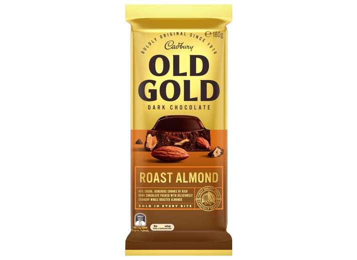 Cadbury Old Gold Dark Chocolate Roast Almond 180g Imported