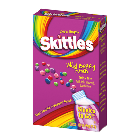 Skittles Wild Berry Punch Drink Mix 6 Sticks