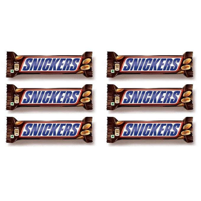 Snickers Chocolate Bar 50gm -Pack of 6